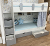 Двухъярусная кровать Фортуна (серебро + белый) 180х80 от Династия Kids