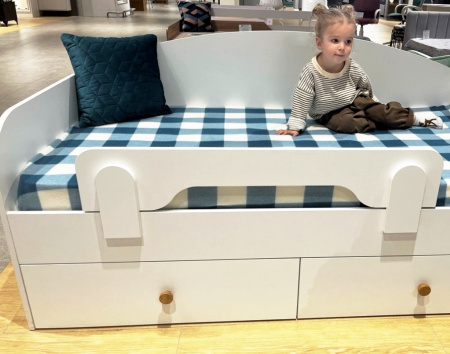Кровать 190х90 коллекции Умка NEW (ручки - дуб) от Династия Kids