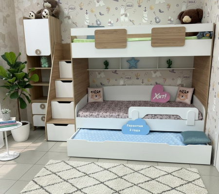 Кровать-чердак коллекции Мозаика 190х90  от Династия Kids