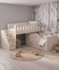 Кровать Близняшки 180х80 (гаскон пайн) + лестница-комод от Династия Kids