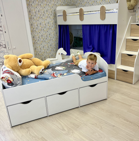 Кровать Малыш правая/левая (цвет: белый) от Династия Kids