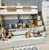 Кровать выдвижная Дабл 190х90 + 180х80 (велюр + белый) от Династия Kids