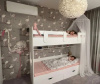 Кровать 2-х ярусная Фортуна 180х80 (велюр + белый) от Династия Kids