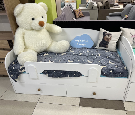 Кровать 190х90 коллекции Умка NEW (ручки - дуб) от Династия Kids