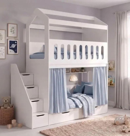 2-х ярусная кровать Остров Сокровищ + лестница-комод  от Династия Kids